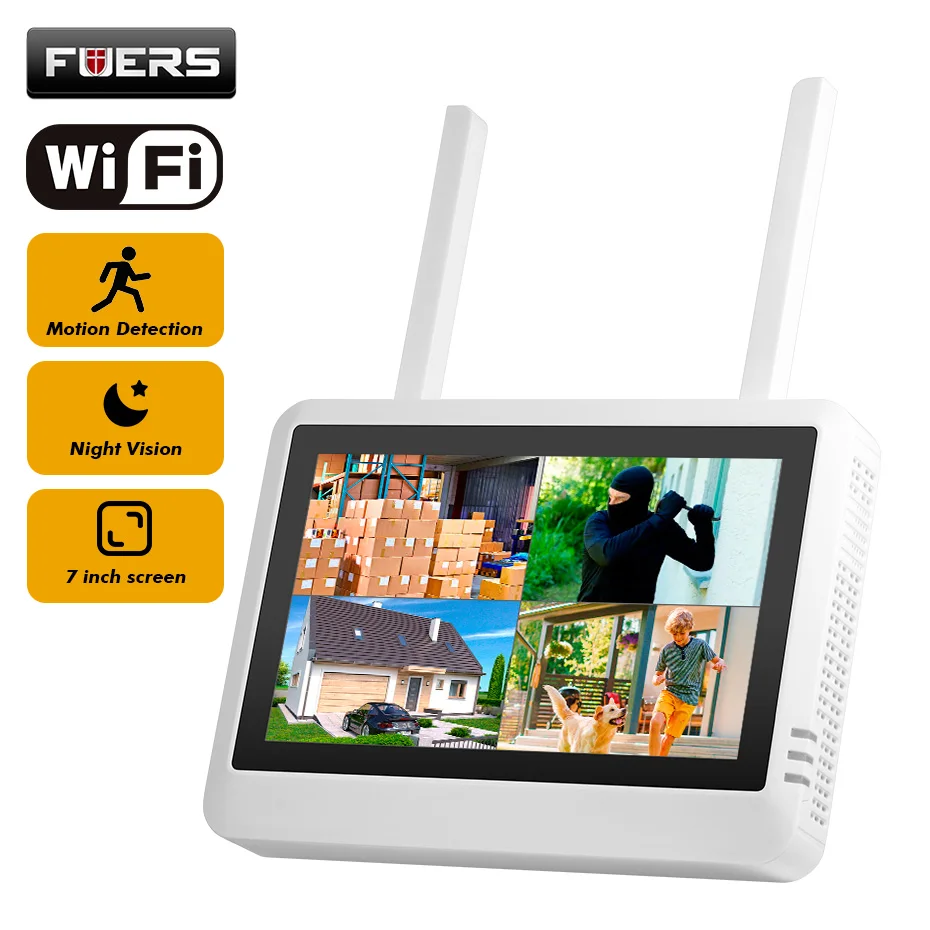 Home Security Kit - FUERS 8CH Draadloos NVR-beveiligingssysteem WIFI 7