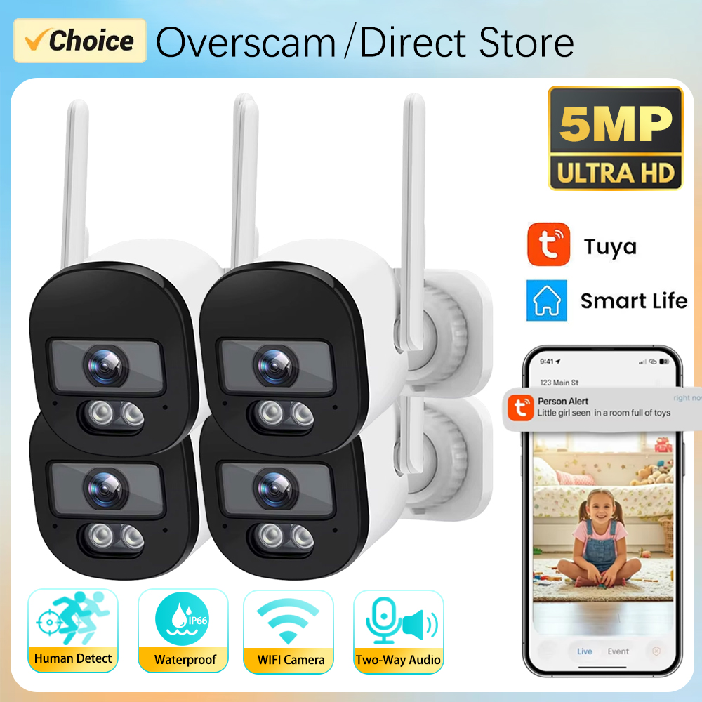 Home Security Monitoring System - Tuya Bullet Camera Buiten 5MP 2.4G