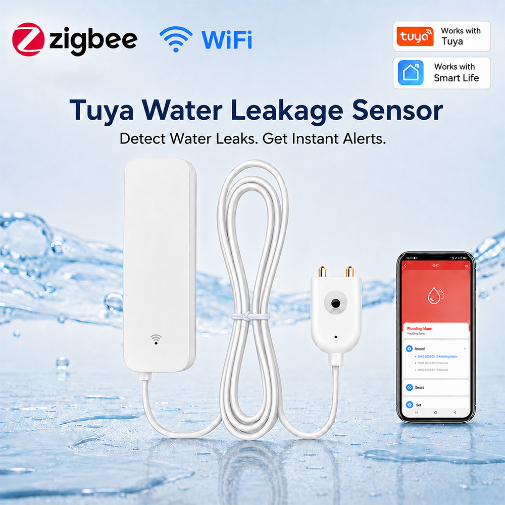 Home Security Devices - ZigBee WiFi Waterleksensor Overstromingslekkage Alarmdetector Tuya