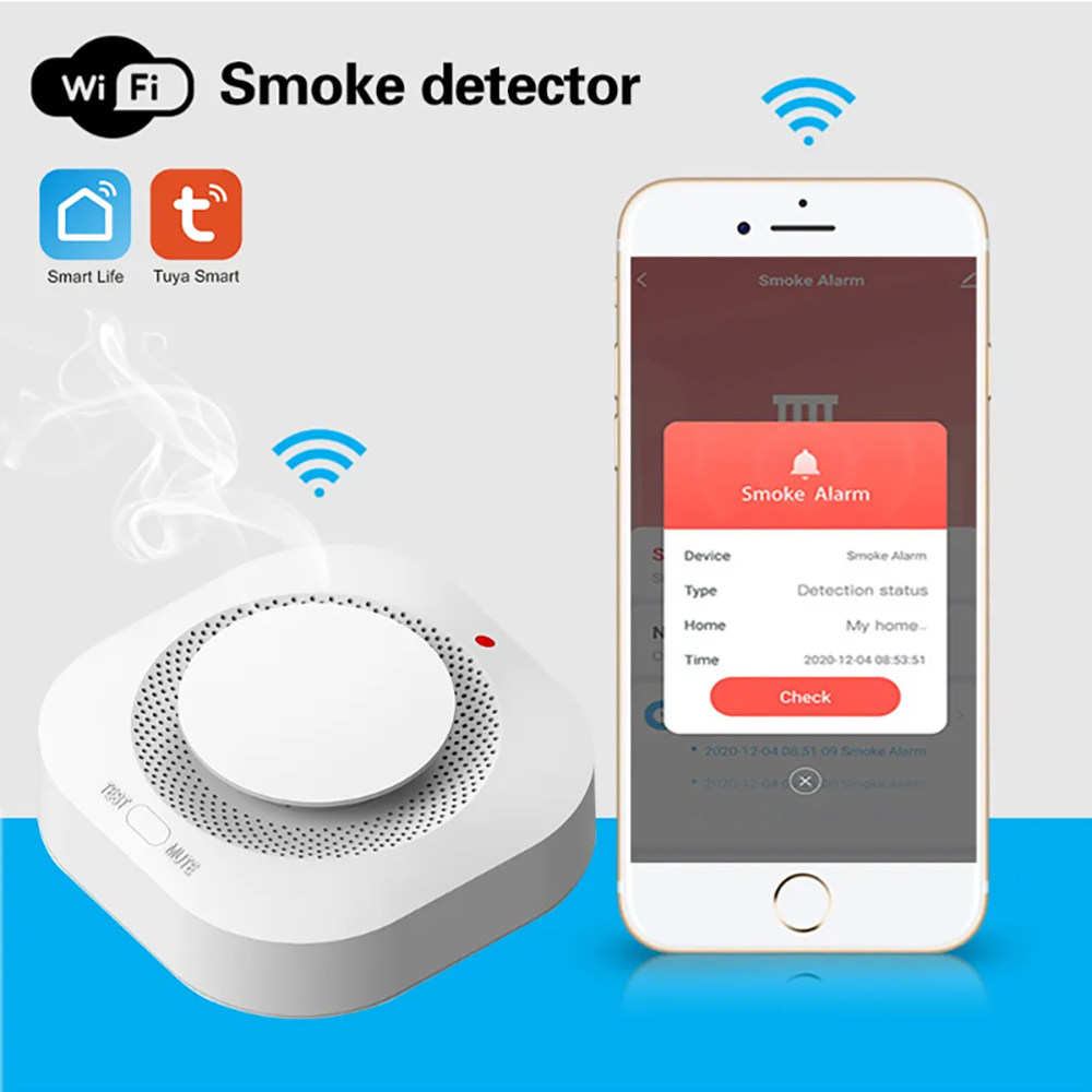 Home Security Monitoring System - Tuya Zigbee WiFi slimme rookmelder Draadloos