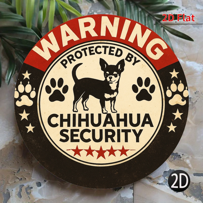 Home Security Bars - Waarschuwing: Beschermd door Chihuahua Security Tin