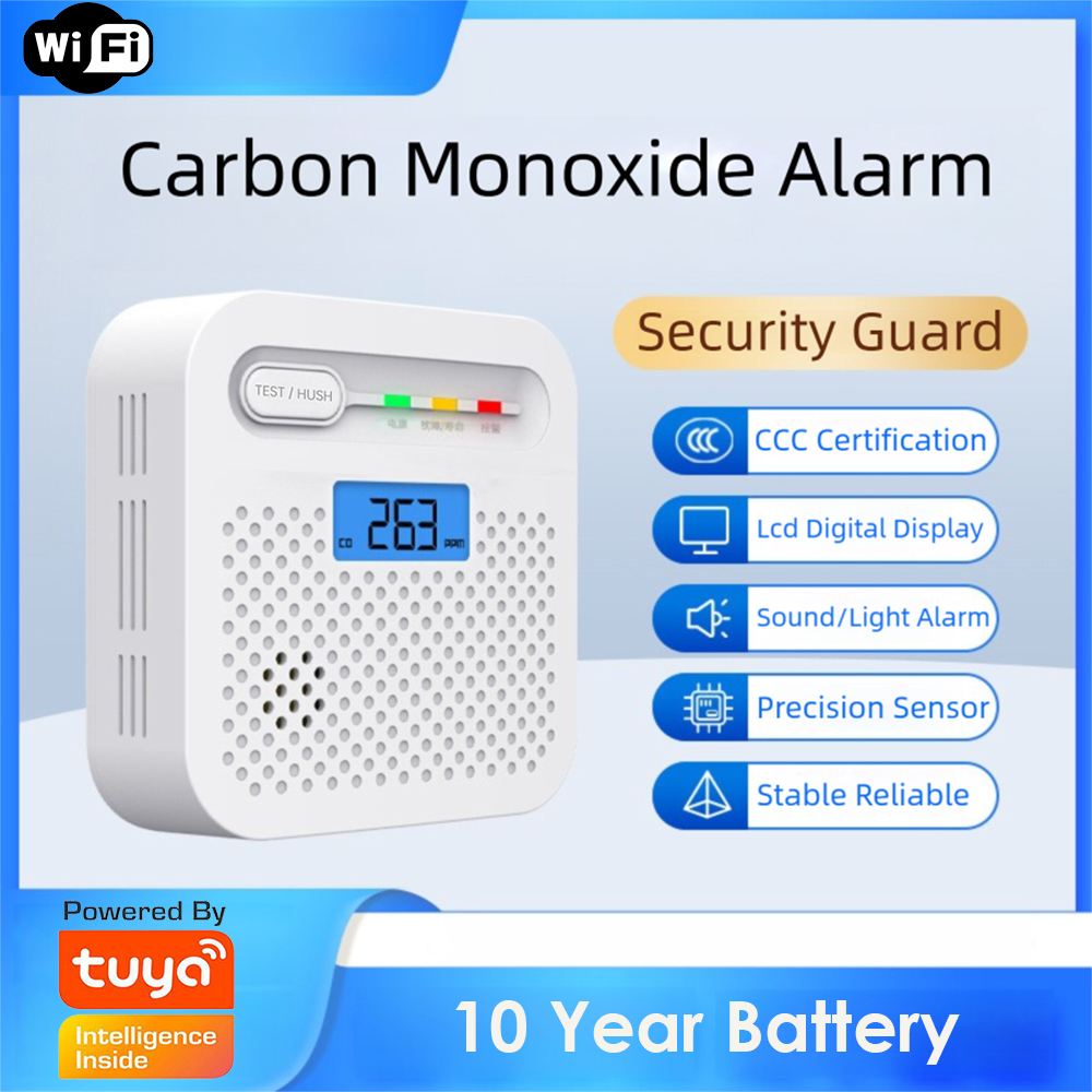 Home Security Monitoring System - Tuya Smart WiFi CO Detector LCD