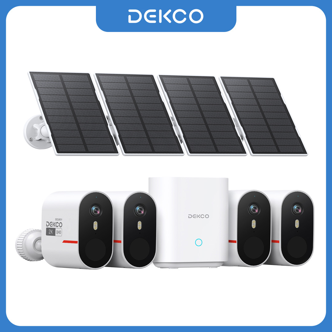 Home Security Kit - Dekco 3MP WiFi Solar Camera Systeem