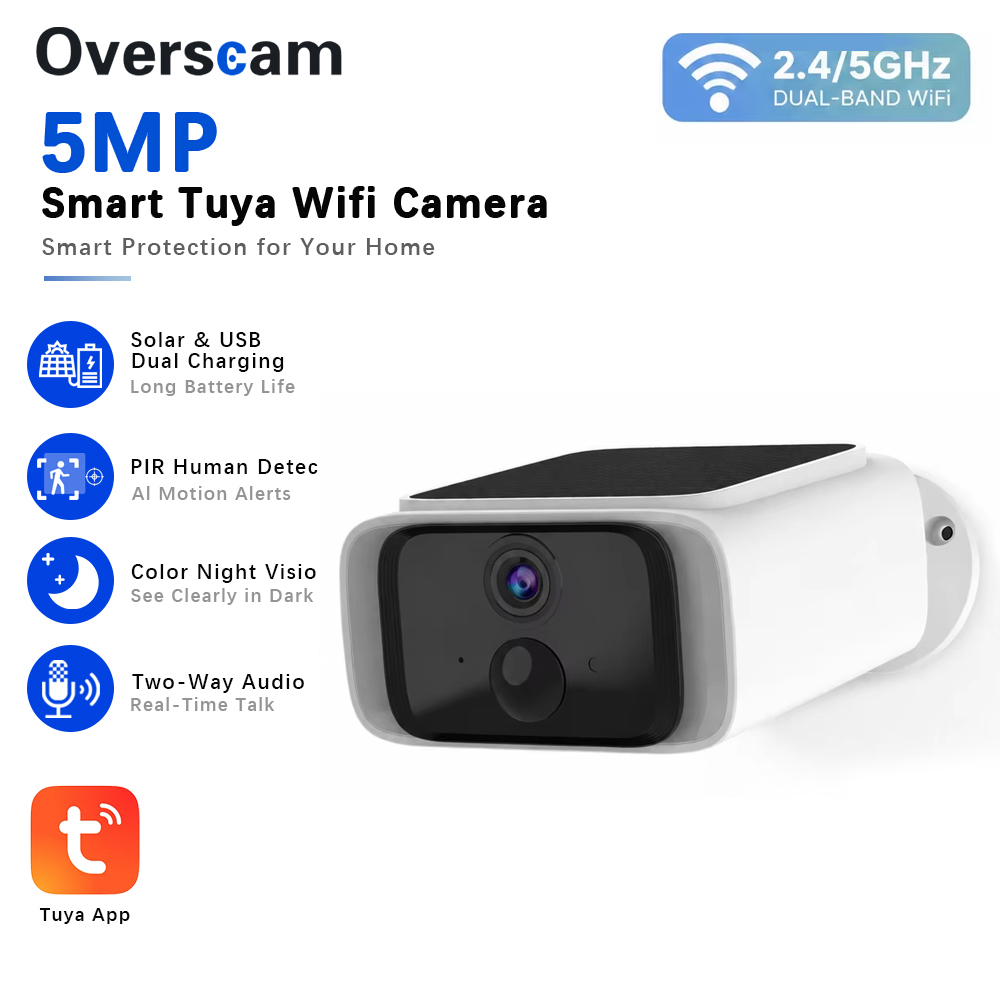 Home Security Ultimate - Tuya 5MP Solar Beveiligingscamera Draadloze Outdoor