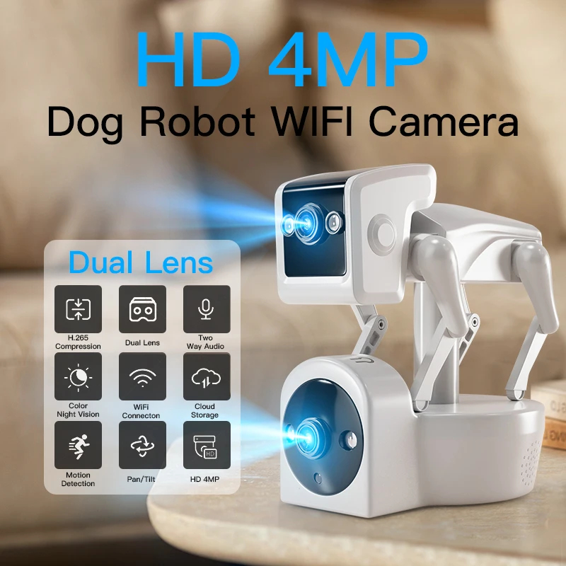 Home Security Robot Dog - 1080P 5G Dual Lens Robot Hond
