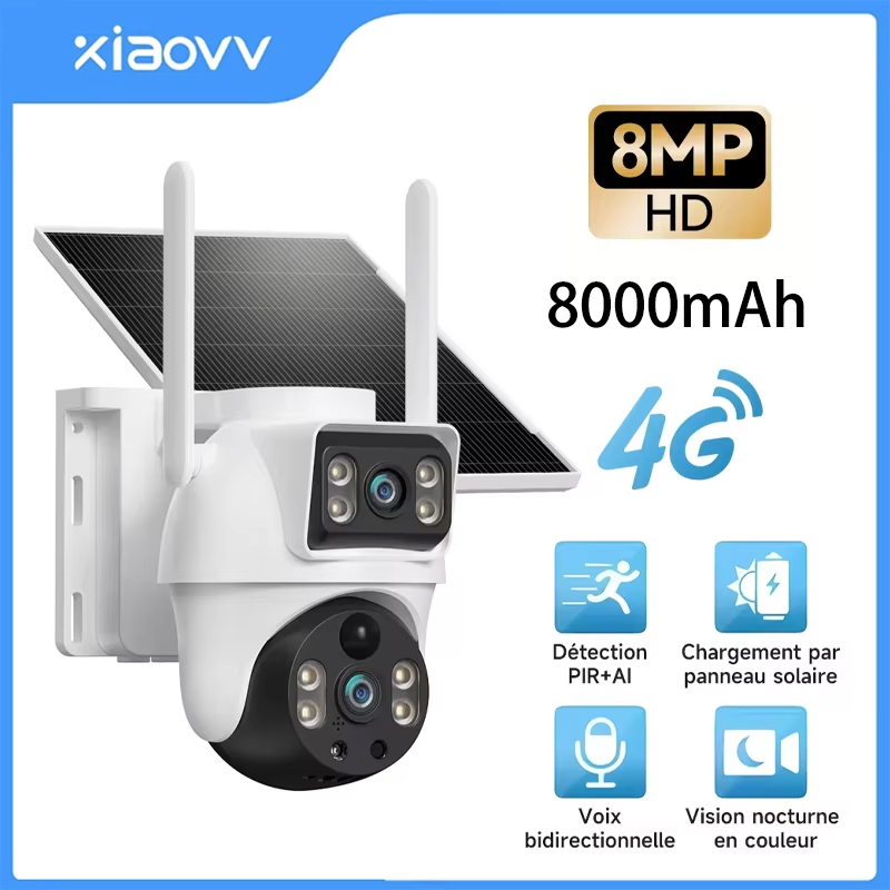 XIAOVV 8MP 4G LTE Solar Outdoo - Ip Camera Outdoor 4K recensie en prijs
