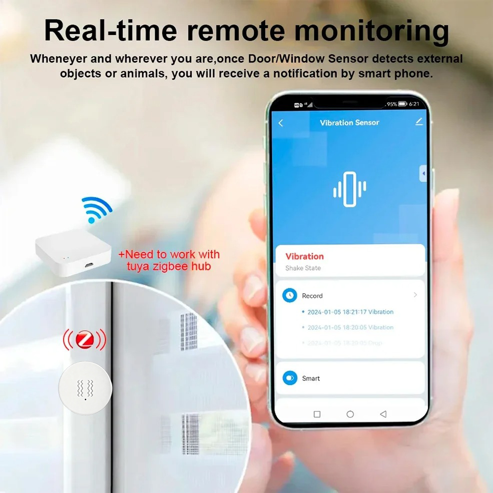 Tuya ZigBee Smart Vibration &  - Home Security Monitoring System recensie en prijs