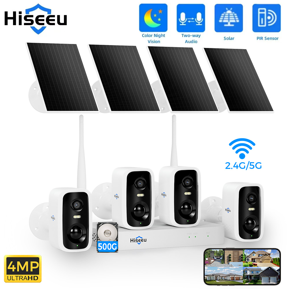 Hiseeu 10CH NVR 4MP WiFi Solar - Home Security Monitoring System recensie en prijs
